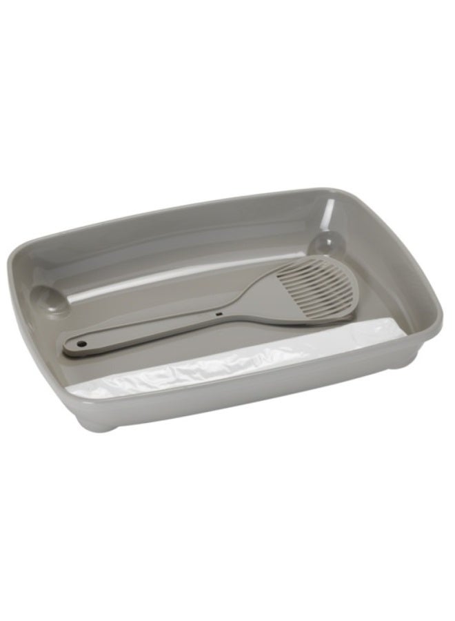 صينية موديرنا مع مغرفة وحقيبة - 37 سم (مجموعة C120)، رمادي